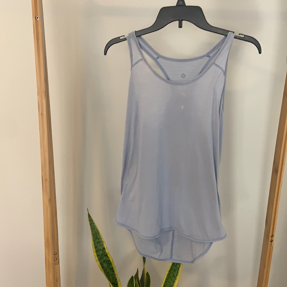 Lululemon baby blue tank with stain